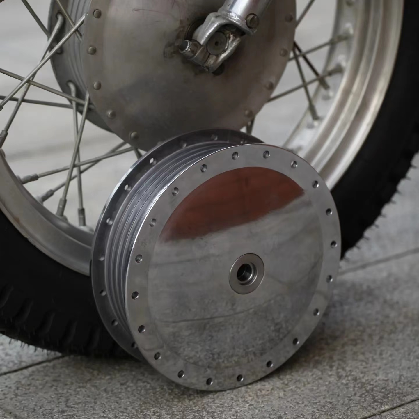 Complete Hamburger Drum Brake Kit For Harley Ironhead Shovelhead Chopper - Image 10