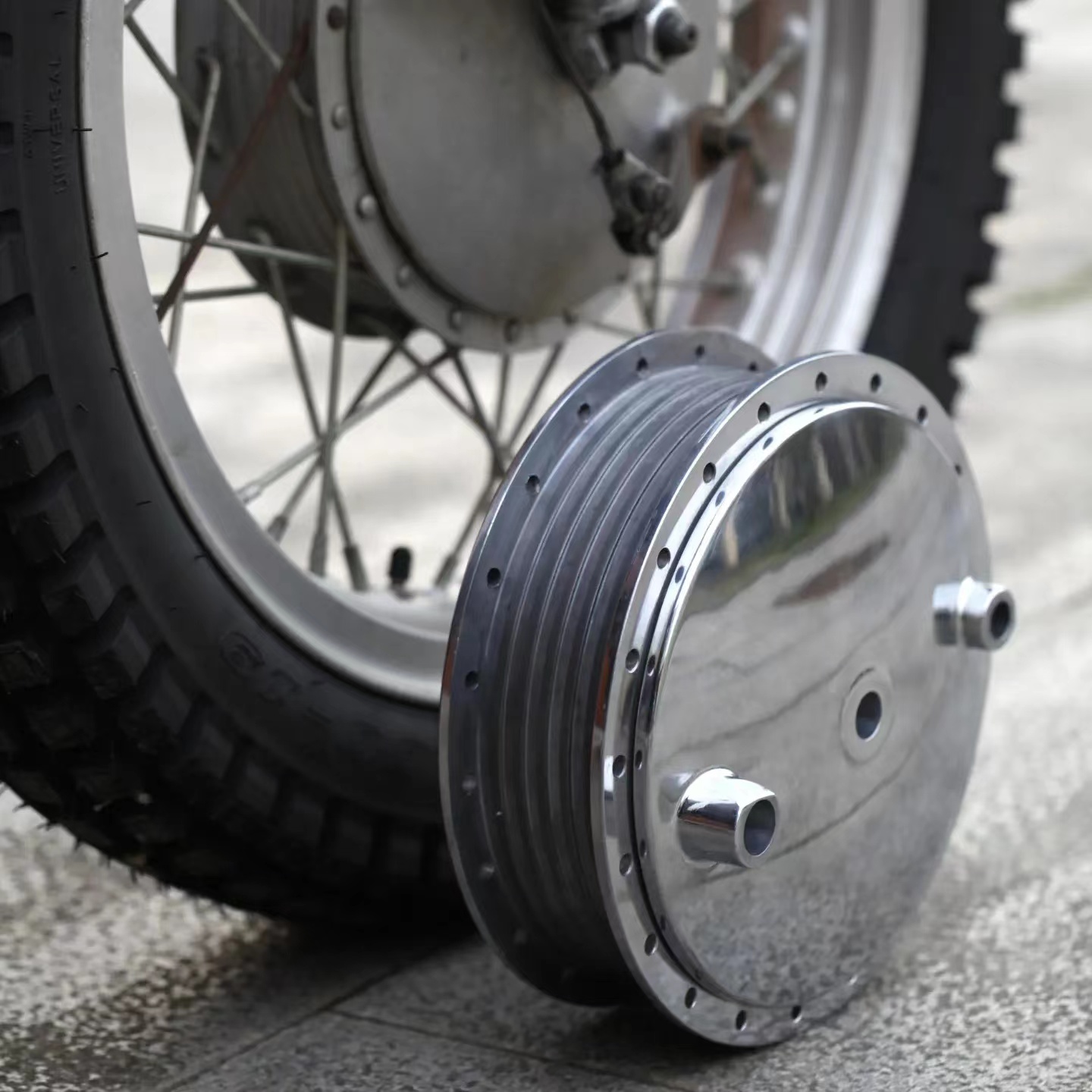 Complete Hamburger Drum Brake Kit For Harley Ironhead Shovelhead Chopper - Image 2