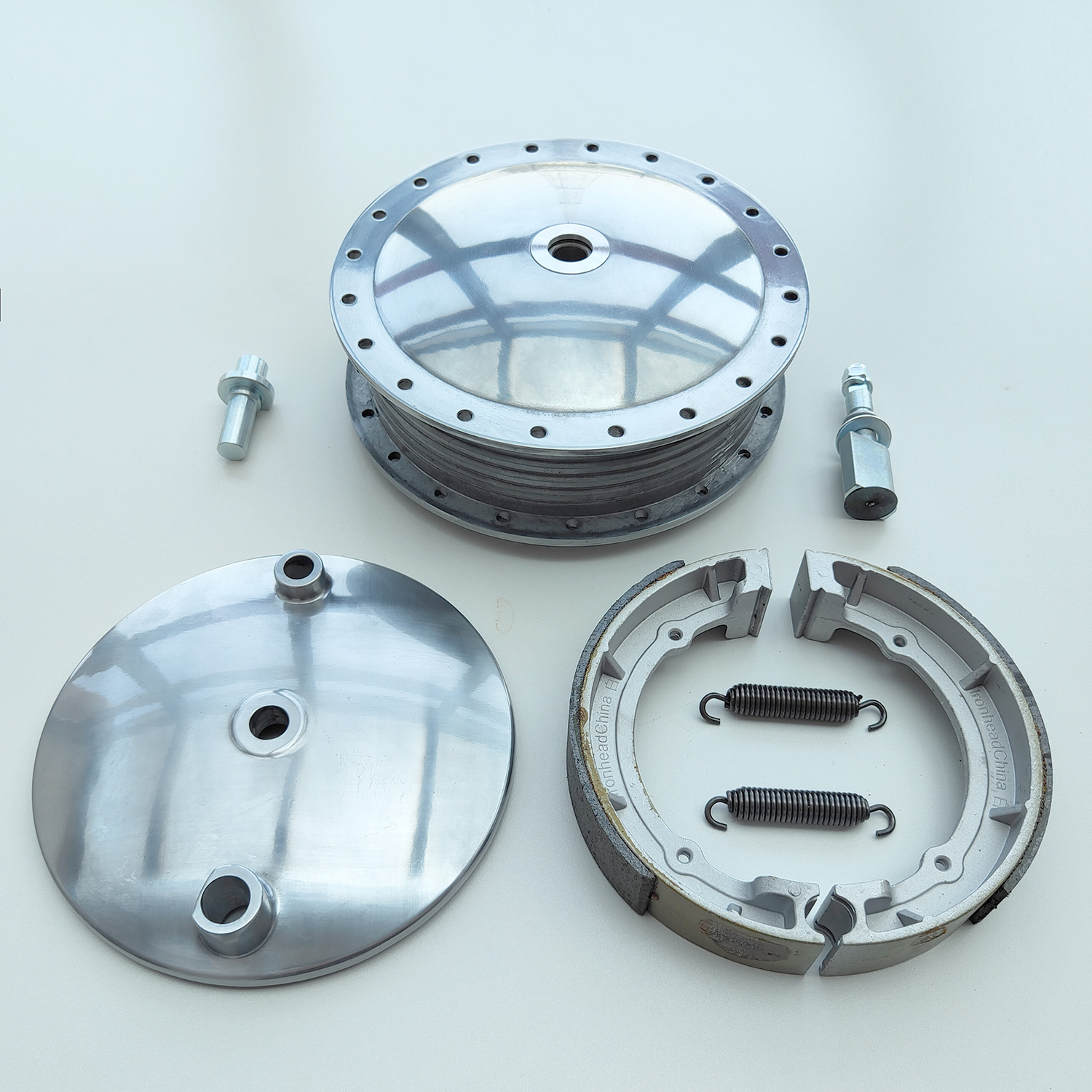 Complete Hamburger Drum Brake Kit For Harley Ironhead Shovelhead Chopper